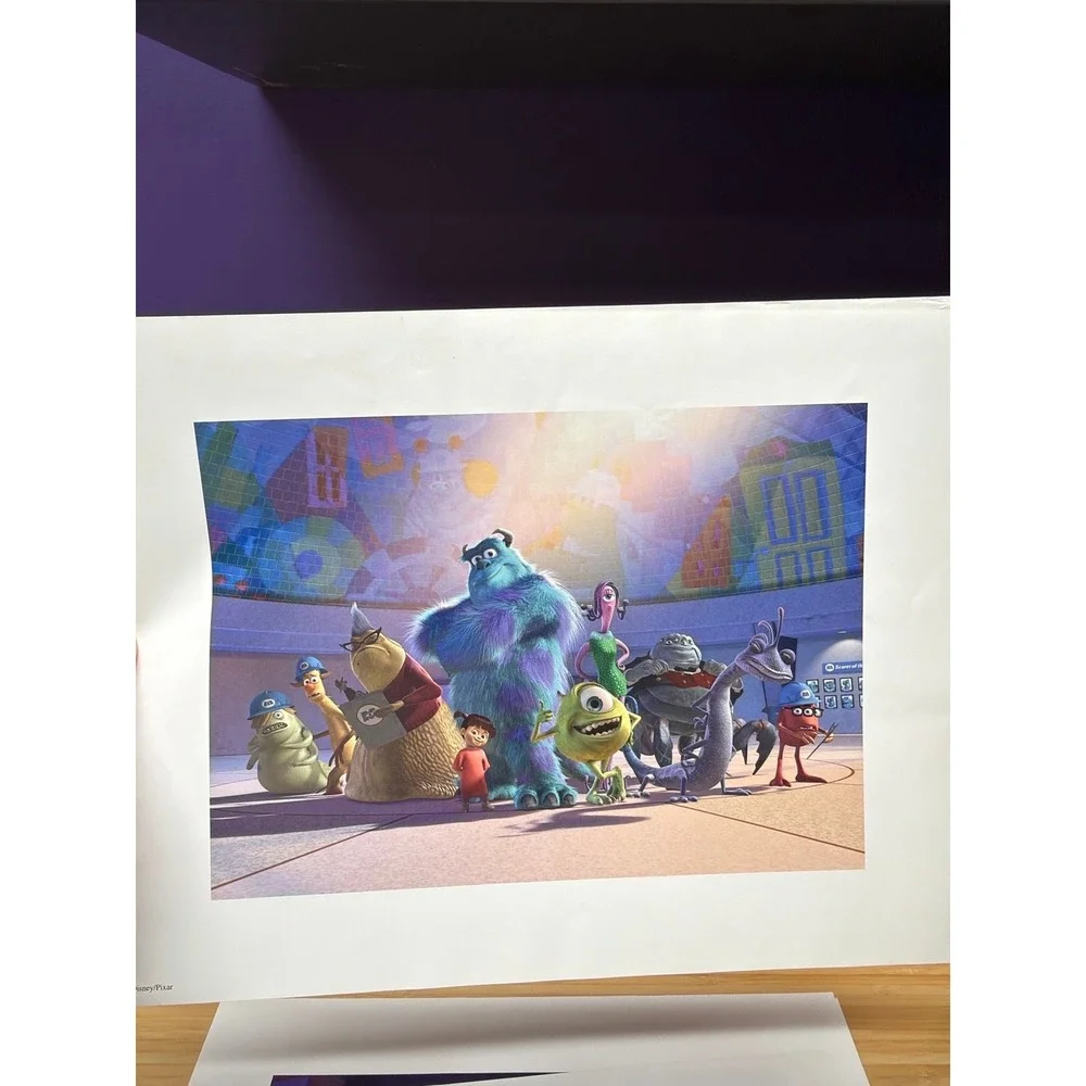 Disney Pixar Monsters Inc Fold-Out Portfolio Art Print‎ Set 14x11